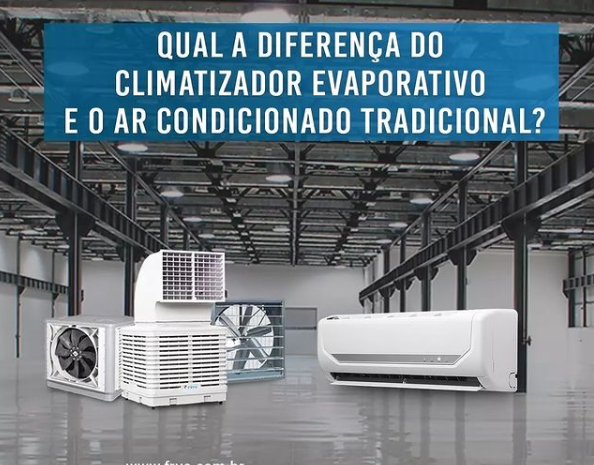  Qual a diferença do climatizador evaporativo e o ar condicionado tradicional?